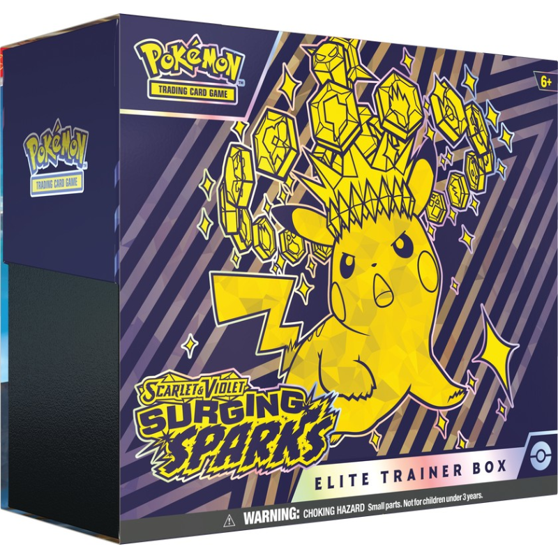 Pokemon English Sv08 Surging Sparks Cards Live Opening Elite Trainer Box Collectibles / Trading