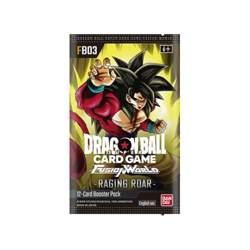 Bandai Dragon Ball Super English Fb03 Fusion World Raging Roar Cards Live Opening Booster Pack - 6