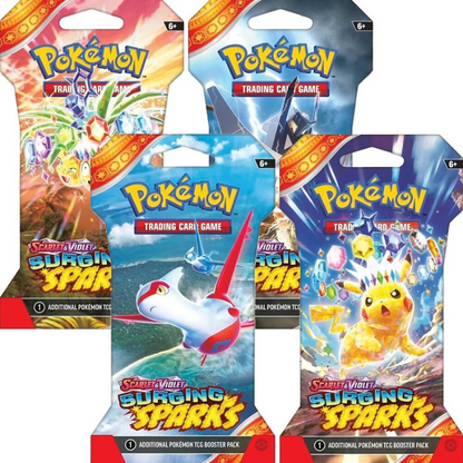 Pokemon English Sv08 Surging Sparks Cards Live Opening Booster Pack - 4 Packs Collectibles /