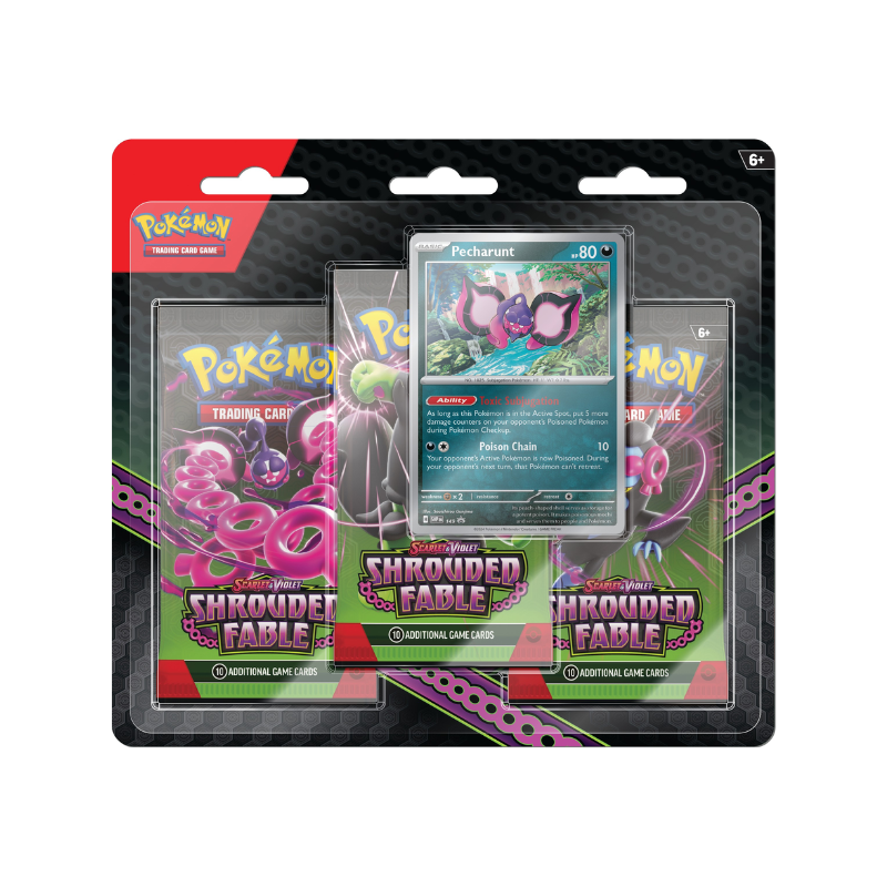 Pokemon En Sv6.5 Shrouded Fable Booster And Collection Box 3 Pack Blister Card Games