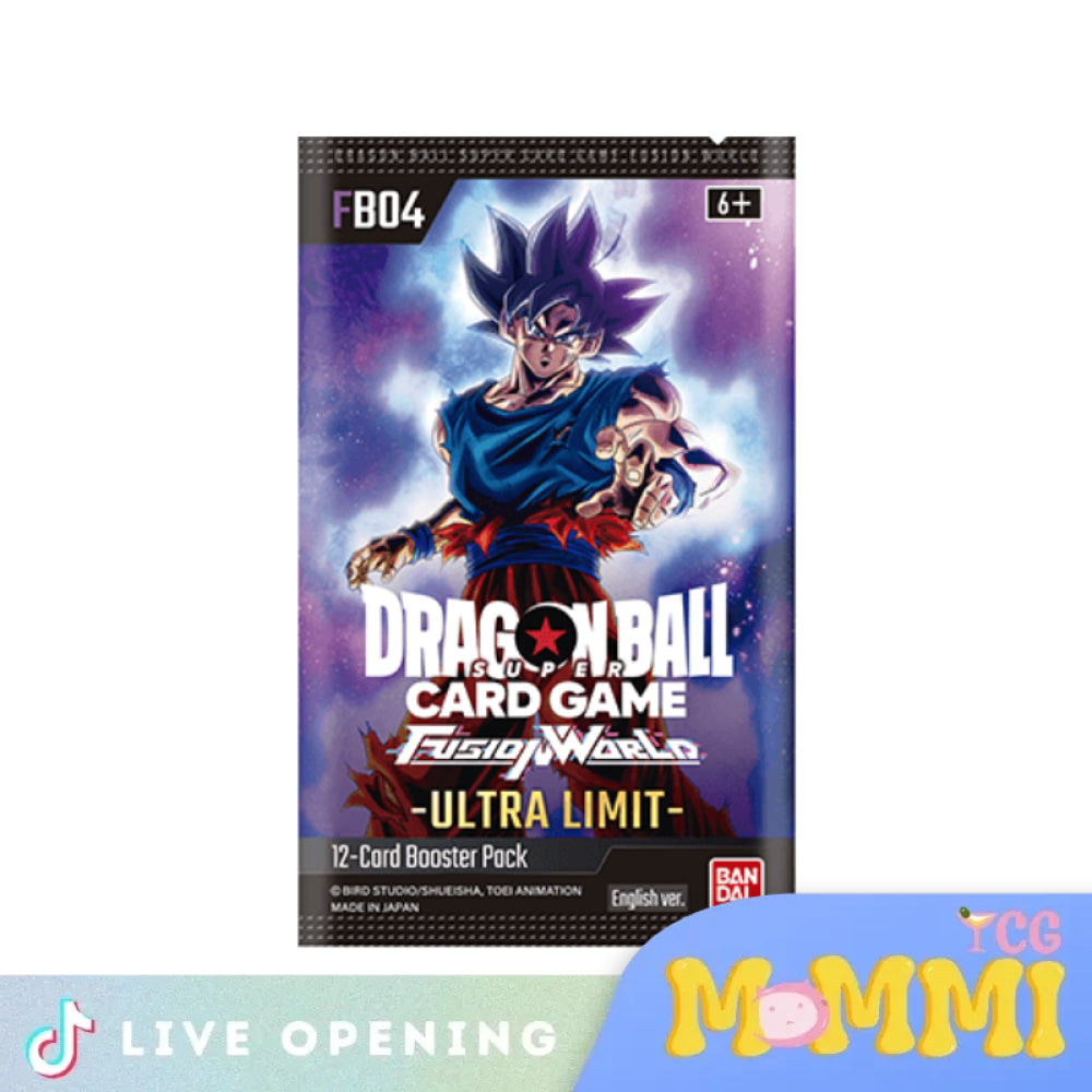 Bandai Dragon Ball Super English Fb04 Fusion World Ultra Limit Cards Live Opening Booster Pack - 6