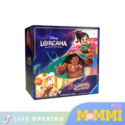 Disney Lorcana Shimmering Skies Cards Live Opening @Mommitcg Trove Card Games