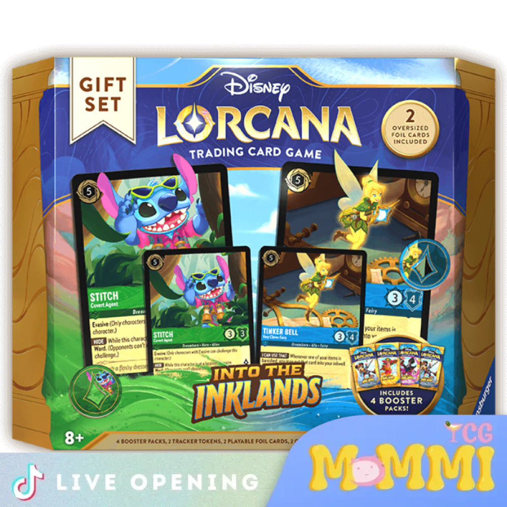 Ravensburger Disney Lorcana Into The Inklands Gift Set Cards Live Opening @Mommitcg Card Games