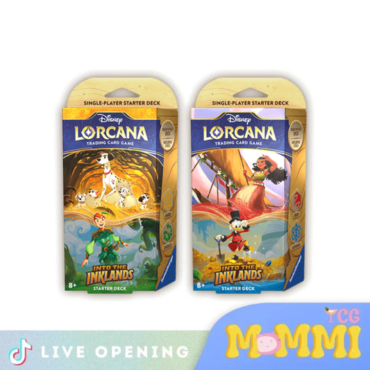 Ravensburger Disney Lorcana Into The Inklands Starter Deck Cards Live Opening @Mommitcg Card Games