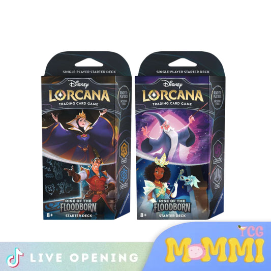 Ravensburger Disney Lorcana: Rise Of The Floodborn Tcg Starter Deck Cards Live Opening @Mommitcg