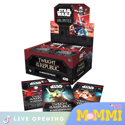 Star Wars Unlimited Twilight Of The Republic Booster Cards Live Opening Pack - 6 Bundle